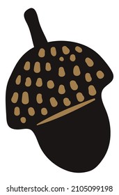 Acorn symbol. Oak seed in traditional nordic style