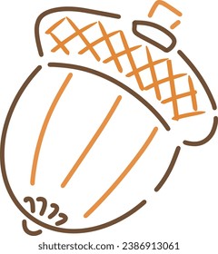 Acorn Texture line vector art
