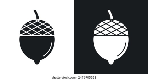 Acorn thin vector icon collection.