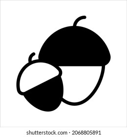 acorn vector black filled outline icon. Modern thin line symbols. Collection of traditional elements.