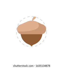 acorn vector flat illustration icon