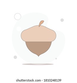 acorn vector flat illustration on white
