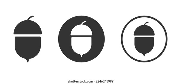 Acorn vector graphic icons collection 