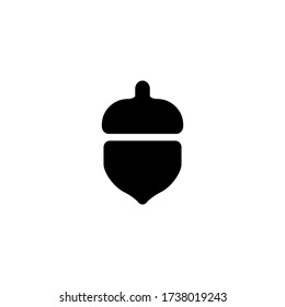 Acorn vector icon in black solid flat design icon isolated on white background