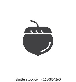 Acorn vector icon. filled flat sign for mobile concept and web design. oak tree acorn simple solid icon. Symbol, logo illustration. Pixel perfect vector graphics
