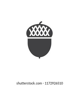 Acorn vector icon. filled flat sign for mobile concept and web design. oak nut simple solid icon. Symbol, logo illustration. Pixel perfect vector graphics