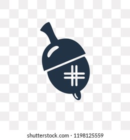 Acorn vector icon isolated on transparent background, Acorn transparency concept can be used web and mobile