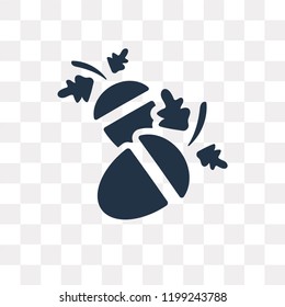 Acorn vector icon isolated on transparent background, Acorn transparency concept can be used web and mobile