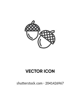 Acorn vector icon. Modern, simple flat vector illustration for website or mobile app.Oak tree symbol, logo illustration. Pixel perfect vector graphics	