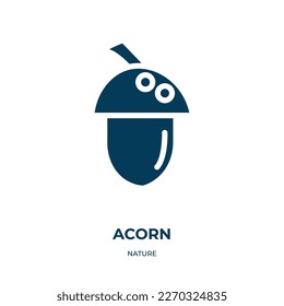 acorn vector icon. acorn, nature, season filled icons from flat nature concept. Isolated black glyph icon, vector illustration symbol element for web design and mobile apps