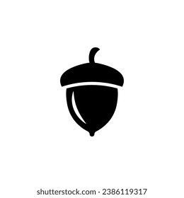 Acorn vector icon on white background.