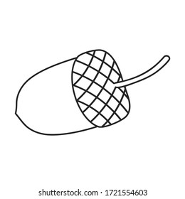 Acorn vector icon.outline vector icon isolated on white background acorn .