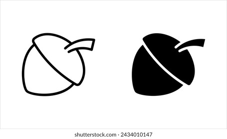Acorn vector icons. Simple illustration set of acorn elements on white background
