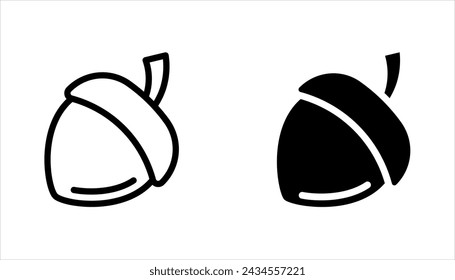 Acorn vector icons. Simple illustration set of acorn elements on white background