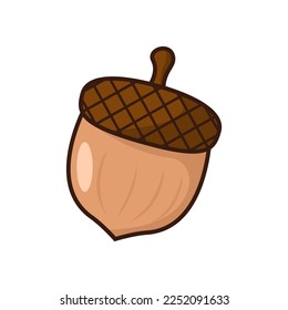 Acorn vector illustration with simple design isolated on white background
