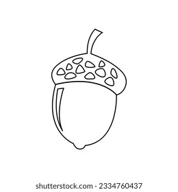 Acorn vector isolated on white background. Oaktree fruit
