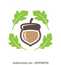 Acorn vector logo design element.Oak Leaf Logo design.