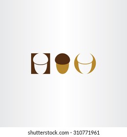 acorn vector logo set element symbol 