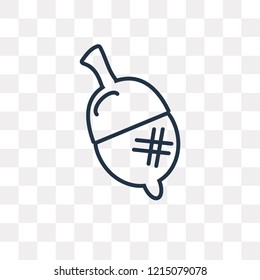 Acorn vector outline icon isolated on transparent background, high quality linear Acorn transparency concept can be used web and mobile