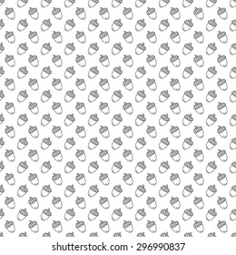 Acorn Vector Seamless Pattern.