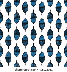 Acorn vector seamless pattern.