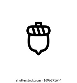 Acorn Vegan Outline Icon Logo Vector Illustration

