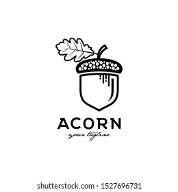 acorn vintage vector unique logo design