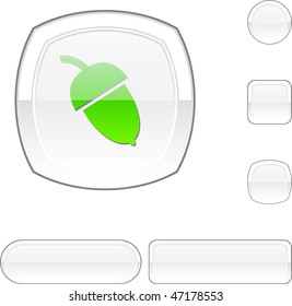 Acorn white buttons. Vector illustration.