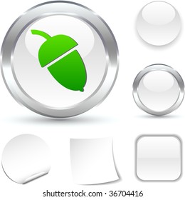 Acorn  white icon. Vector illustration.