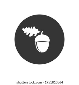 Acorn-weiße Symbol. Vektorsymbol