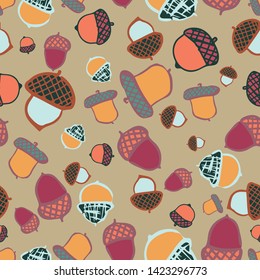 acorn woodland seamless repeat pattern design. Perfect for textile design or home decor. 