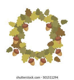 Acorn wreath. Vector illustration