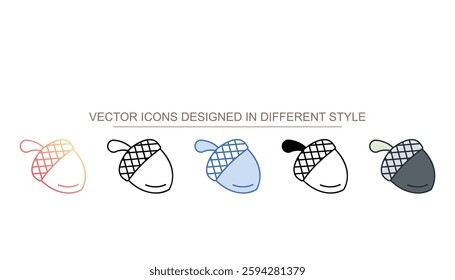 Acorns icon design with white background stock illustration