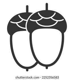 Acorns - icon, illustration on white background, glyph style