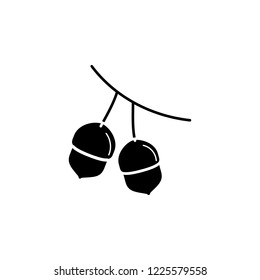 Acorns icon. Simple glyph vector of autumn set for UI and UX, website or mobile application
