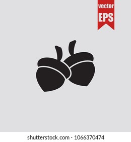 Acorns icon in trendy isolated on grey background.Vector illustration.
