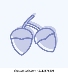 Icono de maíz a la moda en dos tonalidades aislado en un fondo azul suave
