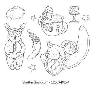 Acorns with leaf. Line art design.Isolated on white background.Vector illustration