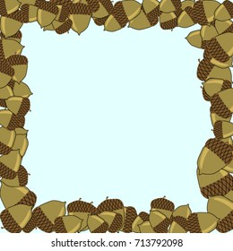 Acorns on a blue background