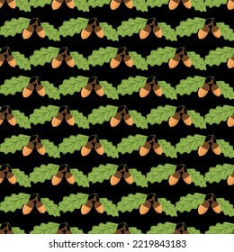 acorns seamless pattern, vector illustration