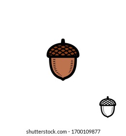 Acorns set. Collection icon acorns. Vector