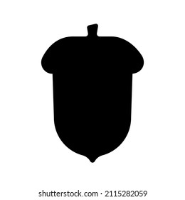 Acorns sign. Black shape. Oak symbol. Autumn season. Nature concept. Simple design. Vector illustration. Stock image. 