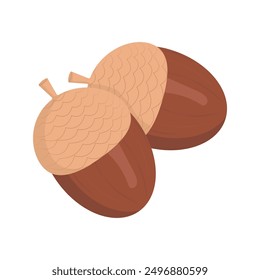 Acorns in vector, graphic illustration. icon, logo, symbol on a white background.