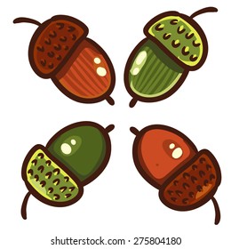 Acorns vector illustration