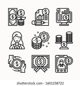 Acounting Financial of Linevector icons