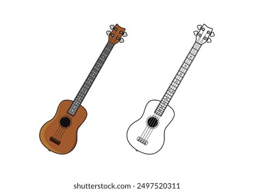 Acoustic Bass Guitar Design Illustration vector eps format suitable for your design needs logo illustration animation etc