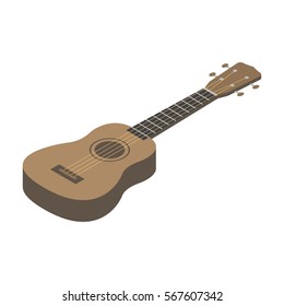Acoustic bass guitar icon in cartoon style isolated on white background. Musical instruments symbol stock vector illustration.