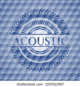 Akustische blaue Markierung mit geometrischem Muster, Hintergrund. Vektorgrafik. Detaillierte Angaben. 
