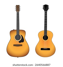 acoustic and classical guitar with sunburst color