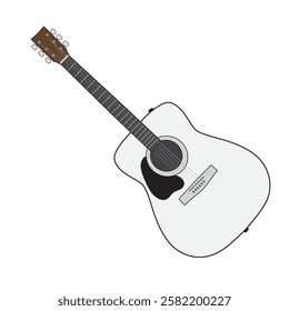 Acoustic dreadnought guitar flat illustration